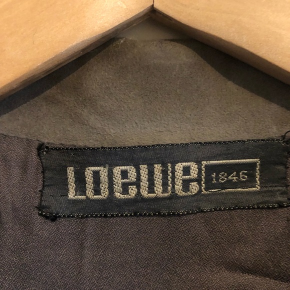 Beautiful vintage camel leather Gray  coat unisex. size 44 - Picture 4 of 8